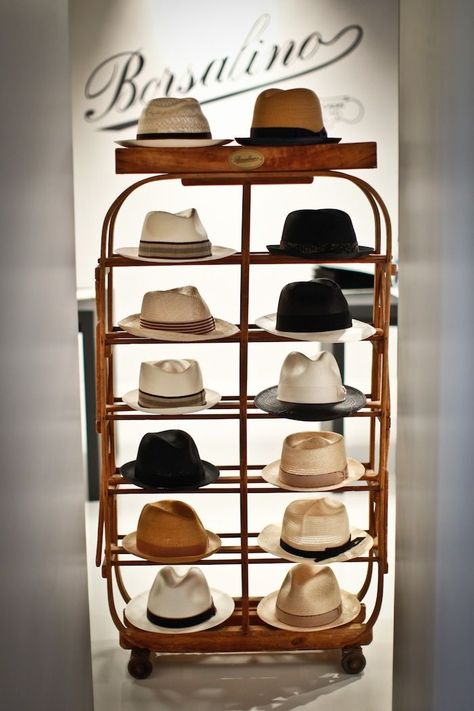 Borsalino Hats, Hat Blocks, Hat Display, Hat Storage, Elegant Hats, Hat Stands, Hat Rack, Sharp Dressed Man, The Perfect Guy