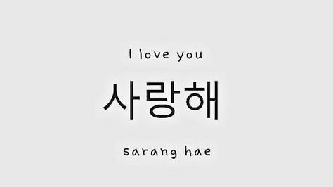 Sarang Hae Travel Korea, Learn Korean Alphabet, Learn Hangul, Learn Korea, Korean Tattoos, Korean Writing, Foreign Words, Korean Words Learning, Korean Phrases