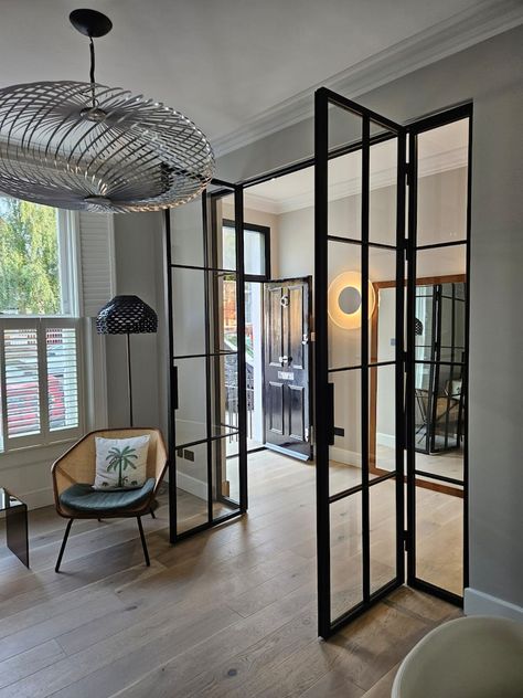 Heritage Style Doors, Steel Doors, Steel Framed Doors, Steel Glass Doors, Bespoke Doors, Fire Rated Doors - Etsy Canada Loft Glass Door, Glass Door With Black Metal Frame, Glass Black Door, Black Glass Internal Doors, Black Glass Doors Interior, Glass Doors Interior Living Rooms, Glass Partition Doors, Metal And Glass Doors, Home Office French Doors