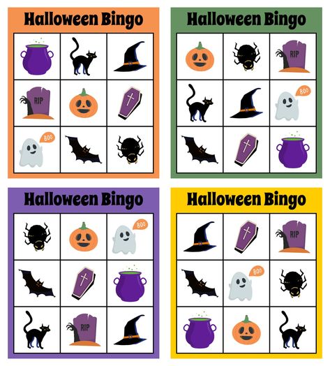 Printable Halloween Bingo Game Halloween Bingo Preschool, Halloween Games For Preschool Party, Different Bingo Games, Pumpkin Bingo Printable Free, Halloween Game Kindergarten, Free Halloween Bingo Printables, Halloween Diy Games For Kids, Halloween Game Printables, Halloween Memory Game Printable