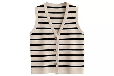 14 Minimalist Fall Essentials to Shop at Amazon, From $16 Ropa Y2k, Striped Sweater Vest, Work Tank Tops, Fall Crochet, Vest Tops, Womens Tops Dressy, Sweater Vests, Cardigan Sweater Vest, Outfits Y2k