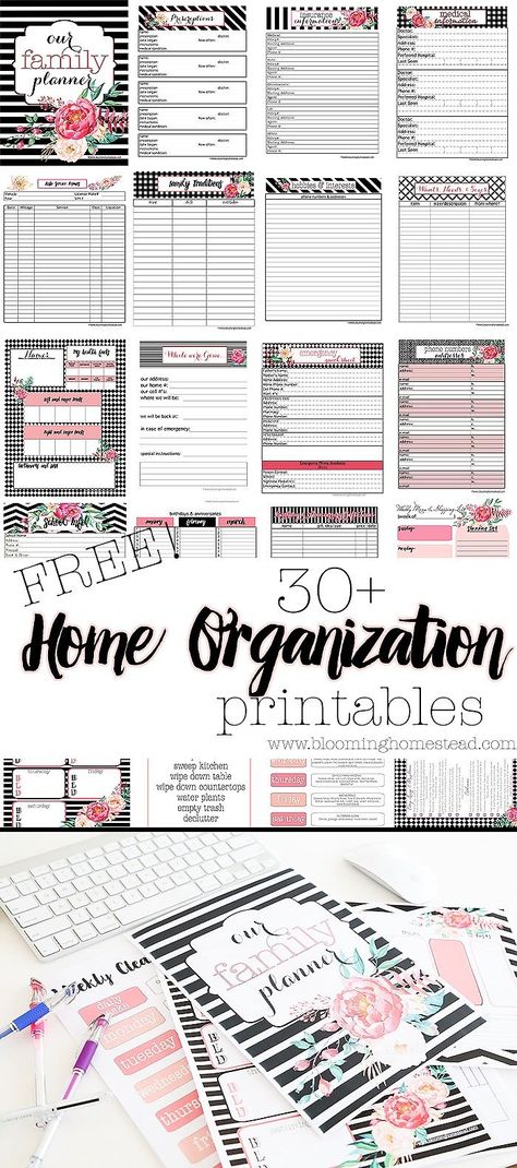 Free Home Organization Printables #printable #organization Home Organization Printables, Planer Organisation, Printable Organization, Budgeting Printables, Home Organization Binders, Household Notebook, Organizational Printables, Family Binder, Household Binder