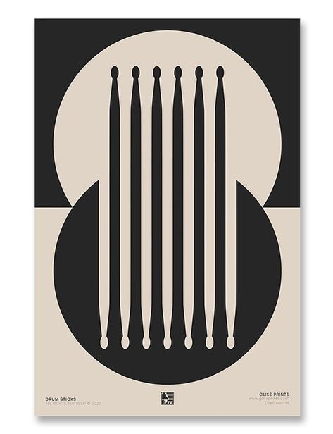 We've incorporated drum sticks in to this minimal, two-tone design. A great gift for any drummer or percussionist! Tone In Art, Drum Set Illustration, Drum Stick Art, Music Tshirt Design, Drum Illustration, Music Inspired Art, Rock Poster Design, Drums Logo, Drum Art