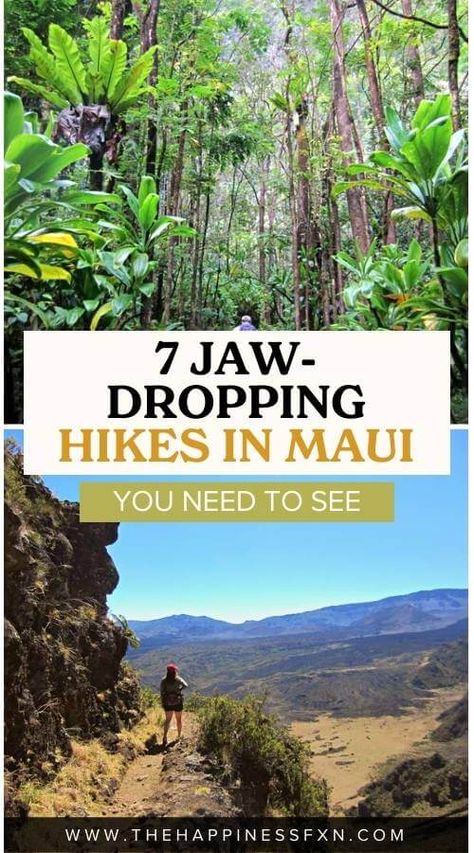 7 Seriously Awesome Hikes in Maui You Need to Trek - The Happiness Function Maui Hikes, Hikes In Hawaii, Hikes In Maui, What To Wear Hiking, Maui Map, Hawaii Trip Planning, Hawaii Vacation Tips, Hawaii Hikes, Things To Do In Hawaii