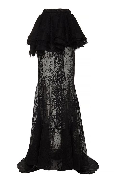 Lace Skirt Outfit, Lace Skirt Black, Long Lace Skirt, Lace Skirts, Lace Maxi Skirt, Brock Collection, Maxi Lace Skirt, Sheer Skirt, Lace Maxi