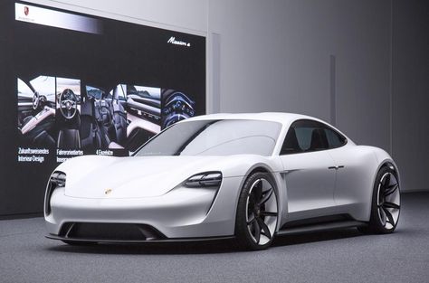 Porsche Mission E Concept, Porsche Electric, Porsche Mission E, Electric Sports Car, Electric Cargo Bike, Mission E, Porsche Taycan, Super Sport Cars, White Car