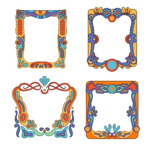 Free vector hand drawn groovy frames | Free Vector #Freepik #freevector #psychedelic #trippy #groovy #hand-drawn-frame Handrawn Poster, Birthday Collage Frame, Frame Illustration, Birthday Collage, Collage Frame, Learn Photo Editing, Element Design, Creative Photography Techniques, Truck Art