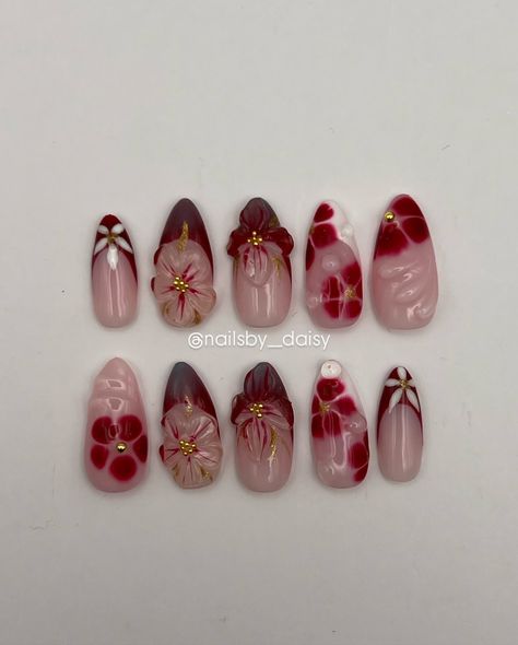 Custom order- burgundy blooming florals 🌺🌸 Nails Inspo, Nail Artist, Artistic Designs, Nail Inspo, Custom Orders, Nails, Floral, Quick Saves, Design