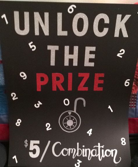 Unlock the prize game sign for Stag & Doe  Guests buy a combination with the hopes that theirs will be the one to unlock the prize Casino Night Fundraiser Games, Raffle Games For Adults, Stag And Doe To Do List, Games For Fundraisers, Stag And Doe Themes Casino Night, Casino Fundraiser Games, Stag Games To Make Money, Stag And Doe Ideas Games, Auction Games Fundraising Events