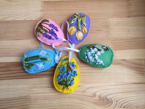 Felt Eggs, Easter Felt, Easter Ornaments, Easter Garland, Easter Tree Decorations, Easter Basket Fillers, Basket Fillers, Nursery Gift, Easter Tree