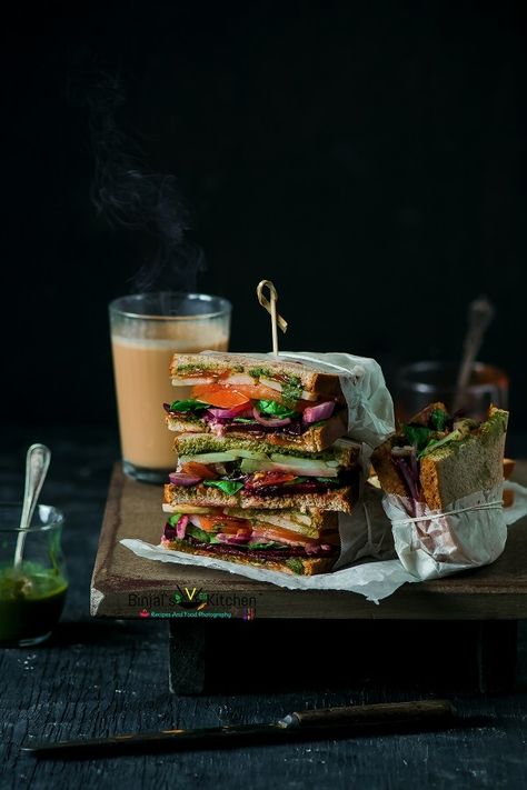 Sandwich Indian, Sandwich Photography, Bombay Sandwich, Veg Sandwich, Indian Food Photography, Best Sandwiches, Easy Weekday Meals, Instant Breakfast, Vegetarian Sandwich