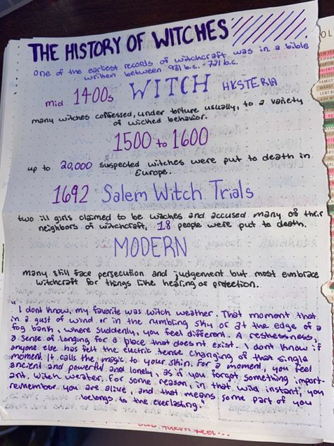 History Of Witchcraft Salem Witch Trials, Witchcraft History Books, Witch History Facts, Witchcraft History Notes, Witchcraft At School, Witch Notes Aesthetic, History Of Witches Notes, Witch Diary Ideas, Graveyard Witchcraft