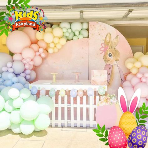 Easter Balloon Decor, Easter House, Easter Theme Party, Bunny Decorations, Birthday Deco, Kids Party Planner, Easter Theme, Easter Party Decor, Bunny Birthday