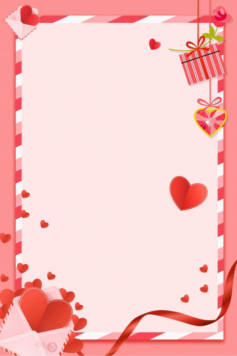 Valentine's Template Background, Hearts Border Design, Valentine Frame Backgrounds, Valentine Border, Card Border Design, Valentines Border, Pink Valentine Wallpaper, Valentines Day Frame, Valentine Offers