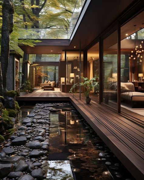 Zen House, Japanese Style House, Minimalism Lifestyle, Casa Country, Zen Style, House In Nature, Hus Inspiration, Design Exterior, Forest House