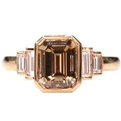 Brown Emerald Cut Diamond Engagement Ring Baguettes Engagement Ring, Deco Rings, Skull Engagement Ring, Baguette Engagement Ring, Emerald Cut Diamond Engagement Ring, Emerald Cut Diamond Engagement, Sapphire Wedding Rings, Chocolate Diamonds, Emerald Cut Diamond