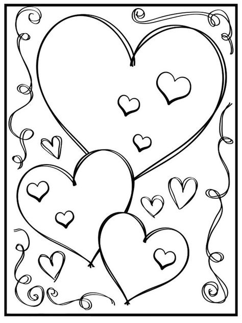 Lilies Drawing, Valentines Day Drawing, Bird Template, Valentines Day Coloring Page, Valentine Coloring Pages, Heart Coloring Pages, Valentines Day Coloring, Spring Coloring Pages, Detailed Coloring Pages