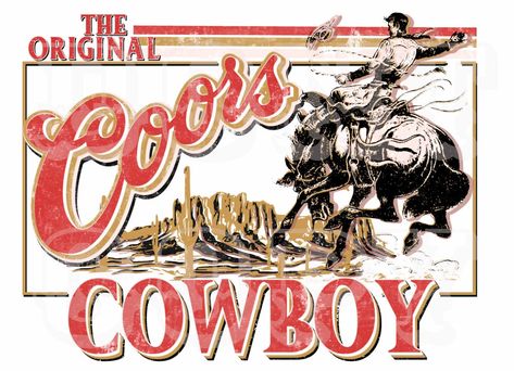 Original Coors Cowboy, Rodeo, Applique Fabric, Sew On, Quilt, Flannel, Shirt, Pillow, Purse Coors Cowboy, Western Prints, Projets Cricut, Western Aesthetic, Western Design, Sewing Trim, Retro 90s, T Shirt Diy, Sewing Notions