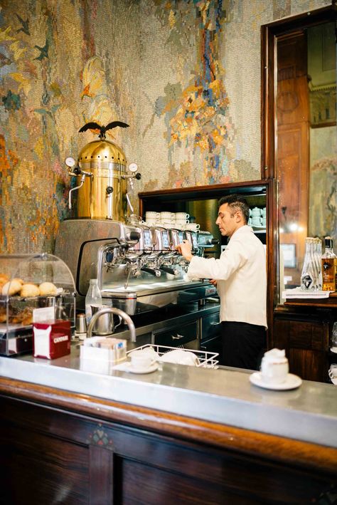 Get a coffee in the morning at the Camparino Bar across from the cathedral in Milan, The Taste SF  #travel #italy #milan #shopping #vacation #espresso Café Cubano, Italian Coffee Shop, Milan Travel, Architecture Restaurant, Italian Bar, Italy Coffee, Coffee Bar Design, Italian Cafe, Coffee In The Morning