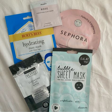 Bundle Of Face Masks Face Mask Bundle Including 5 Face Masks From Sephora, Aenon’s, Freeman, Oh K!, And Burt’s Bees Includes 2 Clay Masks And 3 Sheet Masks All Brand New In Original Packaging