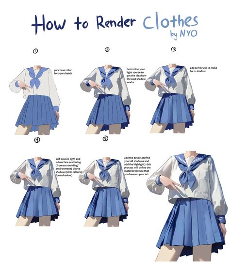 Clothes Shading Tutorial Digital, Clothes Tutorial, Digital Painting Techniques, How To Shade, Shading Techniques, Coloring Tips, My Bad, Coloring Tutorial, Digital Painting Tutorials