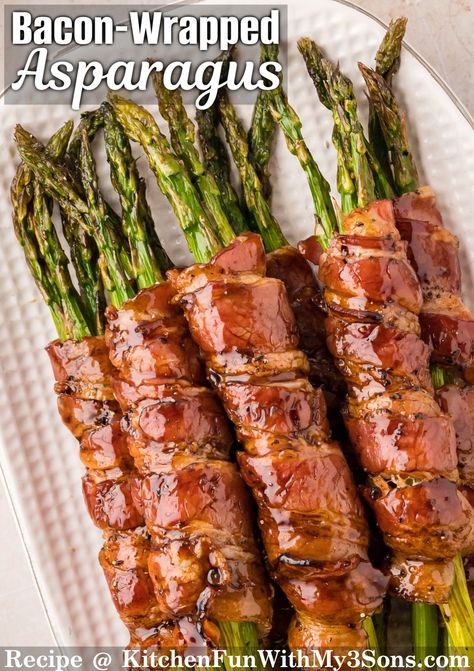 Asparagus Recipes Bacon Wrapped, What To Make With Asparagus, No Carb Side Dishes, Bacon Wrapped Asparagus In Oven, Bacon Asparagus Recipes, Bacon Ideas, Copycat Kfc Coleslaw, Bacon Wrapped Asparagus Recipes, Asparagus Side