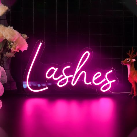 Pink Lash Room, Eyelashes Business, Lash Room Decor, Commercial Signs, Studio Makeup, Lash Room, Lashes Beauty, Makeup Studio, Led Neon Lighting