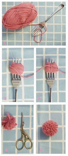 Glad I found this--someone had told me how to do something with yarn and a fork, but I'd forgotten what it was lol. --Pia (DIY pom poms diy crafts craft ideas easy crafts diy ideas diy crafts crafty easy diy) Projek Diy, Dekorasi Bohemia, Diy Pom Poms, Diy Decorations, Decorations Party, Fashion Diy, Crafty Craft, Diy Projects To Try, Cute Crafts