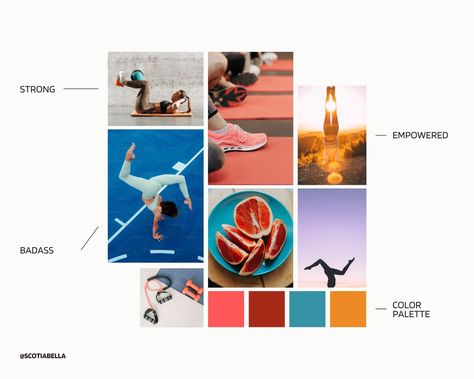 A little mood board action to start off our Monday. 🎨✨ This board captures the colors, keywords, and feelings that define the brand's essence. Moodboards are something I use at the beginning of every project and are a great way to make sure that I am on the same page as the client. #Moodboard #BrandDesign #ColorPalette #Inspiration #CreativeProcess #ScotiaBellaDesign Pinterest Moodboard, Mood Board Layout, Branding Mood Board Inspiration, Outing Quotes, Branding Mood Board, Mood Board Inspiration, The Client, Creative Process, The Beginning