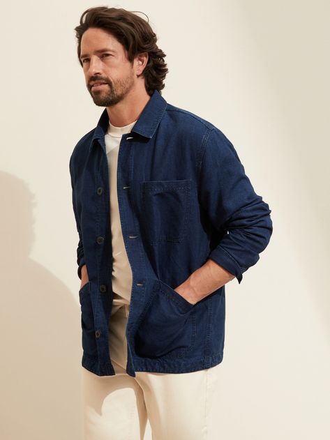 Linen-Cotton Chore Coat | Banana Republic Office Casual Men, Summer Work Outfits Office Casual, Dad Fits, Summer Work Outfits Office, Concept Clothing, Boy Fits, A Match Made In Heaven, Americana Fashion, Chore Coat