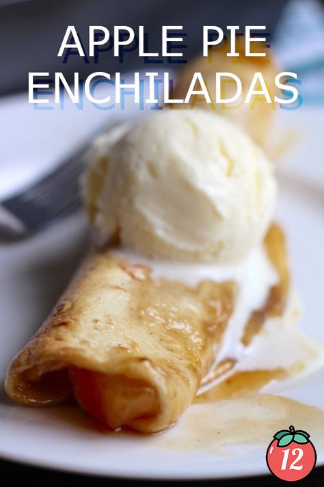 Apple pie enchiladas are made using flour tortillas stuffed with tender apple pie filling and drenched in a sweet buttery sauce. Apple Pie Enchiladas Flour Tortillas, Using Flour Tortillas, Apple Pie Enchiladas, Tomatoes Recipes, Cinnamon Tortillas, 12 Tomatoes Recipes, Apple Pie Filling, 12 Tomatoes, Apple Filling