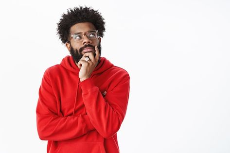 Creative african american bearded guy wi... | Free Photo #Freepik #freephoto #afro-man #african-man #black-guy #black-man Guy With Afro, Beard Images, Stock Photos People, Thinking Man, Hairstyles With Glasses, Drawing People Faces, Make Money Today, Black Glasses, Man Black