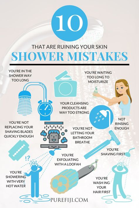 10 Shower Mistakes That Are Wrecking Your Skin - Pure Fiji Correct Shower Routine, Benefits Of Showering Everyday, How To Think Your Hair, Summer Body Care Products, How To Shower Properly Tips, Hair And Body Care, Skin And Body Care Products, Skin And Hair Care Routine, Skin And Body Care Tips