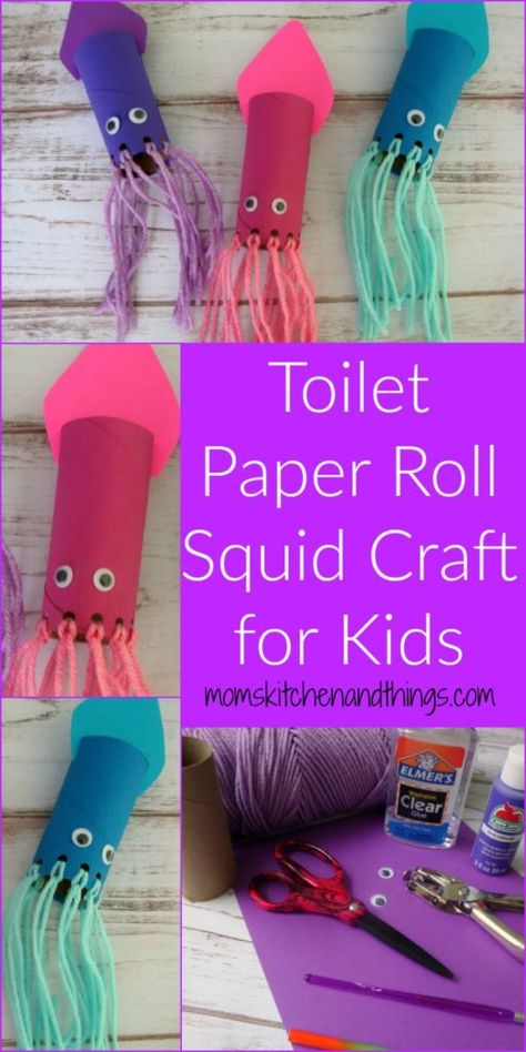 Toilet Paper Crafts, Toilet Paper Roll Crafts, Ocean Crafts, Paper Roll Crafts, Daycare Crafts, Camping Crafts, Craft For Kids, Toilet Paper Roll, Fun Crafts For Kids