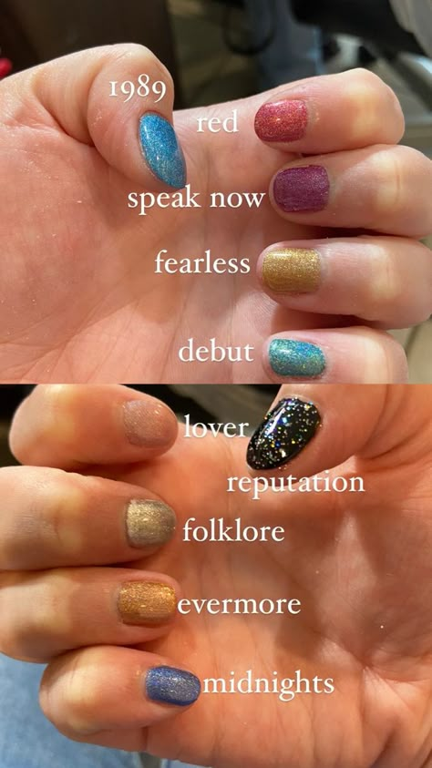 Taylor swift Eras tour nails #nails #taylorswift #eras Taylor Swift Eras Nails, Eras Nails, Bolo Taylor Swift, Eras Tour Nails, Taylor Swift Makeup, Taylor Swift Nails, Concert Nails, Eras Tour Ideas, Eras Outfits