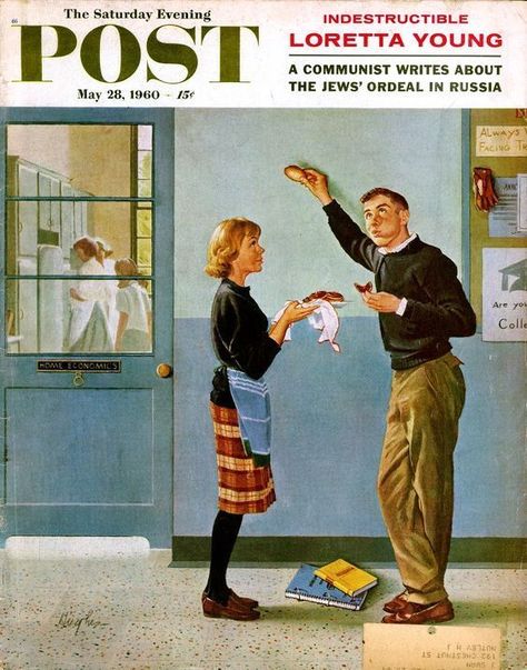 1950s Artwork, George Hughes, Saturday Evening Post Covers, Norman Rockwell Art, Norman Rockwell Paintings, Loretta Young, Saturday Evening Post, Evening Post, Mom Memes