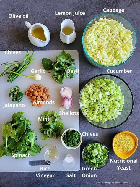 Green Goddess Salad (Tiktok Viral) - Cooking Carnival Goddess Salad Recipe, Salad Tiktok, Green Goddess Salad Recipe, Green Goddess Salad, Goddess Salad, Plats Healthy, Vegan Salad Recipes, Asian Salad, Tiktok Viral