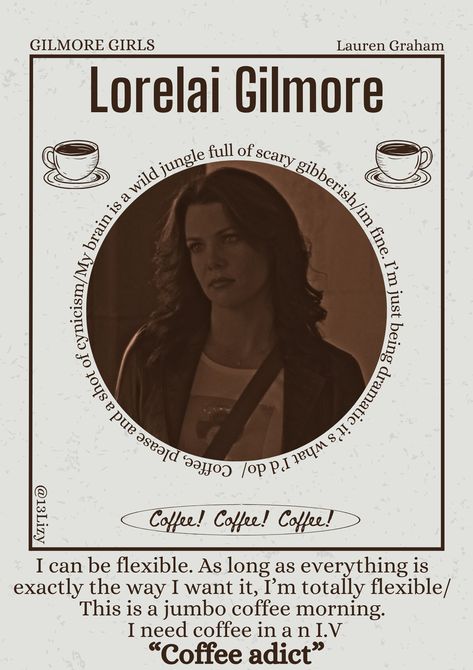 Lorelai Gilmore- Gilmore girls- poster Lorelai Gilmore Fanart, Lorelai Gilmore Poster, Gilmore Girls Poster Vintage, Gilmore Girls Aesthetic Poster, Gilmore Poster, Gilmore Girls Poster, Gilmore Girls Lorelai, Mini Posters, Michael Murray