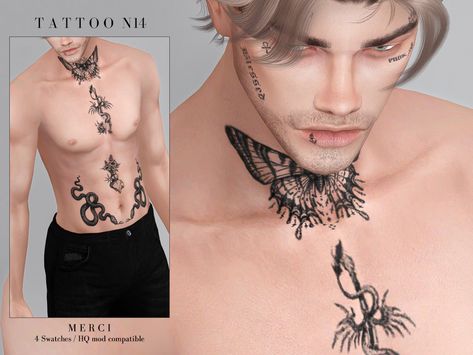 Tattoo is for both sexes from teen to elder. Have Fun! Gothic Tattoo Aesthetic, Sims4 Neck Tattoo, Sims Neck Tattoo, Ts4 Neck Tattoo, Sims 4 Cc Face Tattoo Male, Male Cc Tattoos, Sim4 Tattoo, Sims 4 Cc Tattoos Men, Sims 4 Alpha Male Hair