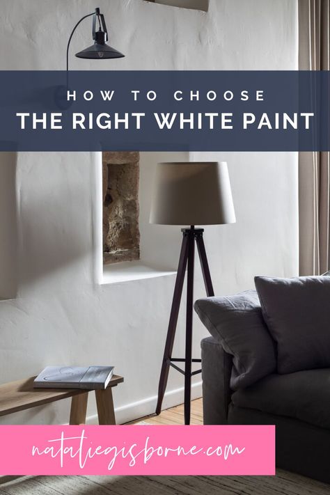 The Best White Paint Colour 2021. Did you know that there are hundreds of shades of white? But would you know which shade is best for your interior design project? Luckily, I have a guide here on How to Choose the Right White Paint. Click here to get started! #WhiteUndertones #WhitePaintGuide #ChoosingTheRightWhitePaint #WhiteInteriors #WhiteShades #WhiteHues Shades Of White Interior Paint, Best White Paint For Walls, Natalie Gisborne, Paint For Walls, Off White Paint Colors, Color Inspiration Boards, Interior Wall Colors, Best White Paint, White Interiors