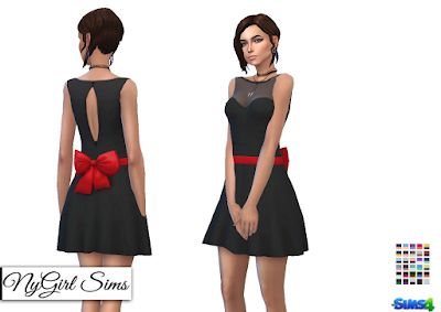 NyGirl Sims 4: Women's Clothing Sims 4 Studio, Halter Cocktail Dress, Bow Sash, Sims 4 Downloads, Swimsuit Collection, Sims 4 Cc, Sims 4 Custom Content, Maxis Match, Sheer Top