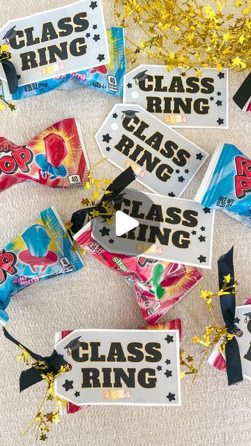 Graduation Class Gift Ideas, 6th Grade Graduation Ideas, 5th Grade Graduation, Ring Pops, Class Rings, Dollar Tree Finds, Ring Pop, Preschool Graduation, Classroom Gifts