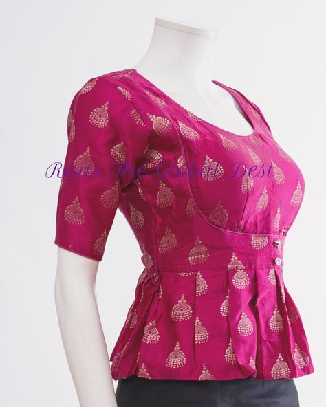 https://raastheglobaldesi.com  BL1416 New Dress Pattern, Long Blouse Designs, Cotton Blouse Design, Saree Blouse Neck Designs, Lehenga Blouse Designs, Sari Blouse Designs, Blouse Designs Indian, Blouse Designs Silk, Unique Blouse Designs