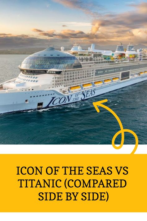 See how Icon of the Seas - the biggest cruise ship in the world - compares with the Titanic in terms of size comparison, features onboard and more. Veranda Cafe, Icon Of The Seas, Biggest Cruise Ship, Usa Drinks, Costa Cruises, P&o Cruises, How To Book A Cruise, Msc Cruises, Dream Cruise