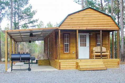 Get a free quote and let us give you an estimate on your shed, garage, carport, cabin, deck, porch, and more portable buildings! Get a Shed Quote now! 12x40 Shed House Interior, Shed To Home, Lofted Barn Cabin, Shed Cabin, Portable Cabins, Deer Camp, Wooden Cabin, Cabin Tiny House, Shed Home