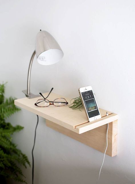 12 Simple & Modern DIY Nightstand Ideas | OhMeOhMy Blog Minimalist Dekor, Koti Diy, Desk Diy, Floating Shelves Kitchen, Floating Shelves Bathroom, Diy Nightstand, Rustic Floating Shelves, Diy Casa, Floating Shelves Diy