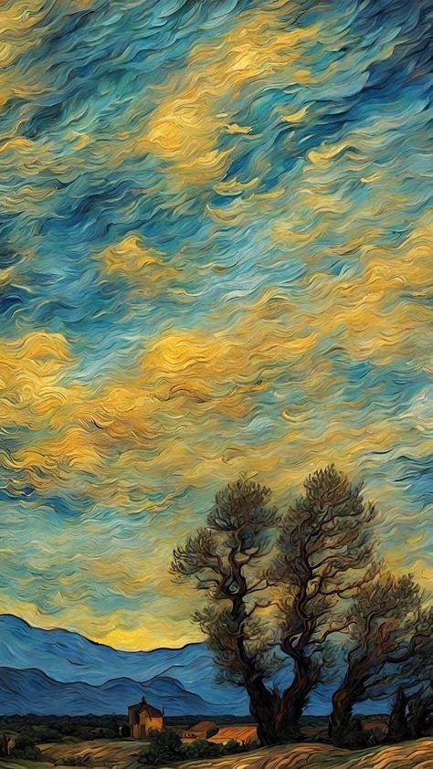 Vincent van Gogh like | Art | Sun | Fantasy | Post-Impressionism | Beautiful | Inspiring | Post Impressionism Art Easy, Post Impressionism Art, Style Reference, Like Art, Post Impressionism, Impressionism Art, Vincent Van, Art Movement, Art Background