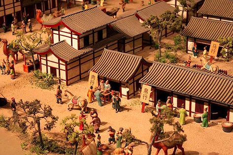 Ancient Chinese Architecture, Ho Model Trains, Japanese History, Han Dynasty, Japanese Games, Asian History, Chinese History, Tang Dynasty, Cityscape Art