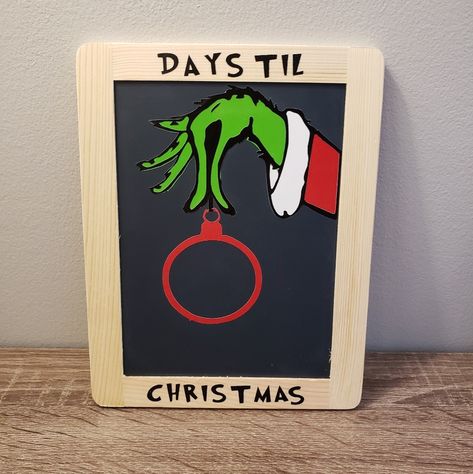 Chalk Board Countdown To Christmas, Grinch Style! Super Fun And Cute For Kids. Something They Can Do Every Day And Look Forward To! Christmas Chalk, Christmas Board, Christmas Grinch, Countdown To Christmas, Grinch Christmas, Christmas Countdown, Grinch, Chalkboard, Chalk