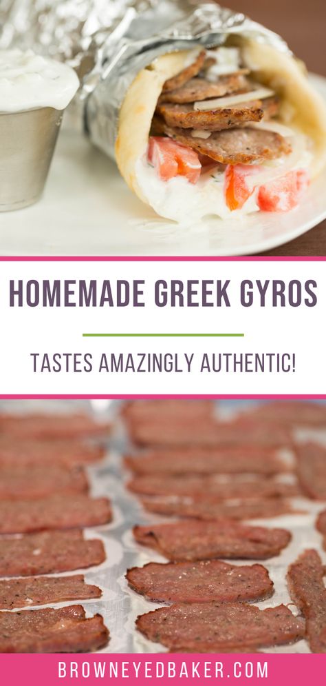 A recipe for making lamb gyro meat at home. It’s easy and tastes like some of my favorite take-out places! Gyros With Ground Lamb, Lamb Gyros Recipe, How To Make Gyro Meat, Lamb Gyro Recipe Meat, Ground Lamb Gyro Recipe, Beef Gyros Recipe, Greek Gyro Recipe, Lamb Gyro Recipe, Recipe With Tzatziki